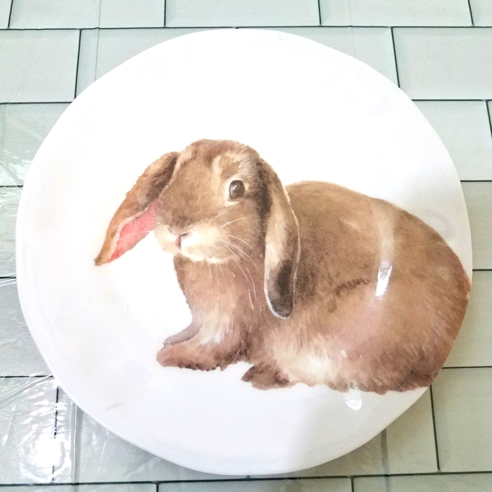 208 Park Bunny Melamine Plate 9 Inch